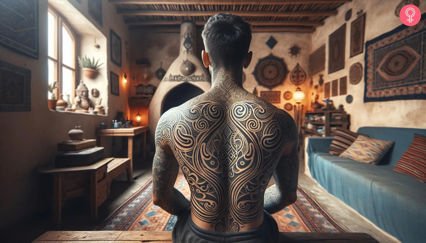 Tribal tattoo on the back