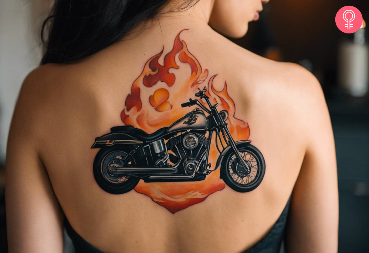 A Ghost Rider back tattoo