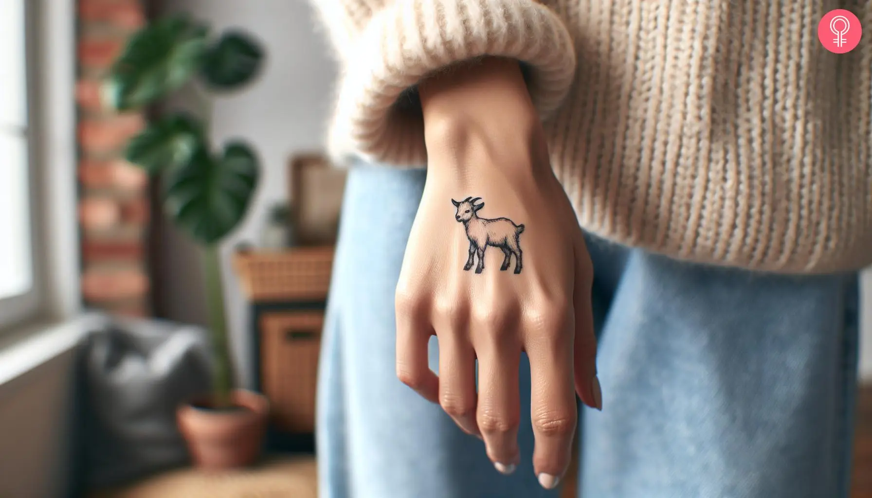 Goat tattoo on the hand