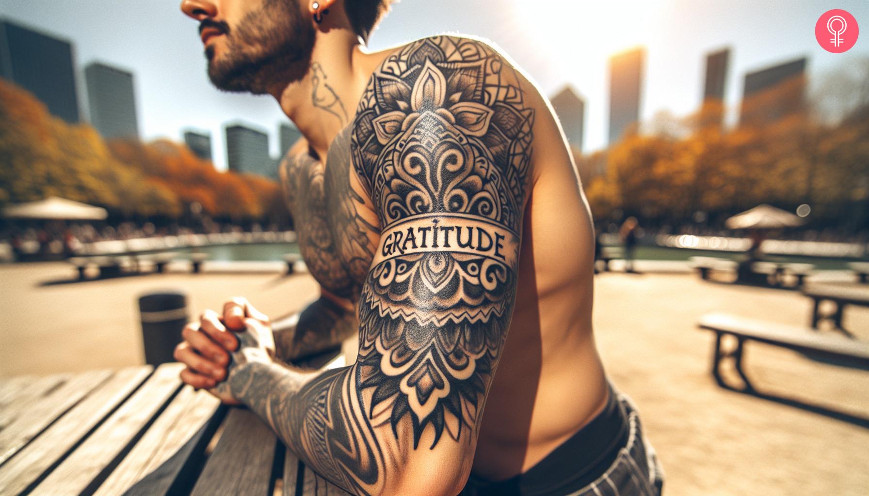 Gratitude Tattoo Men