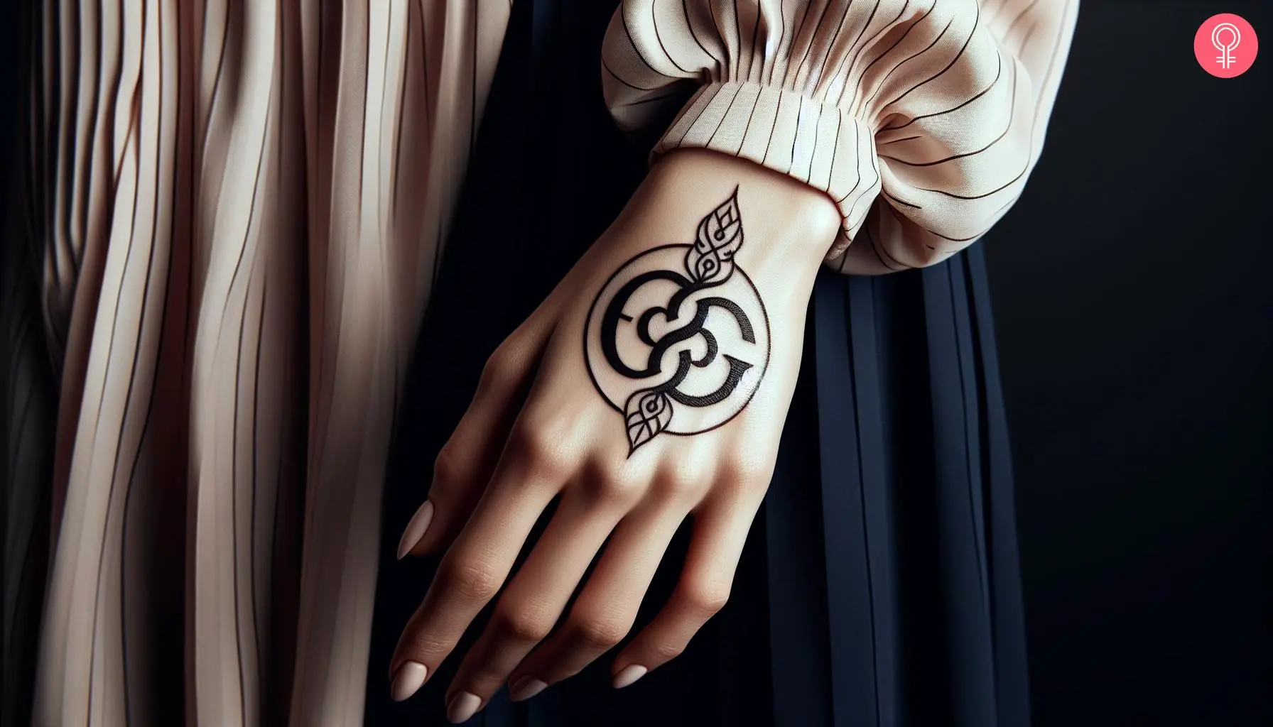 Woman with gucci hand tattoo