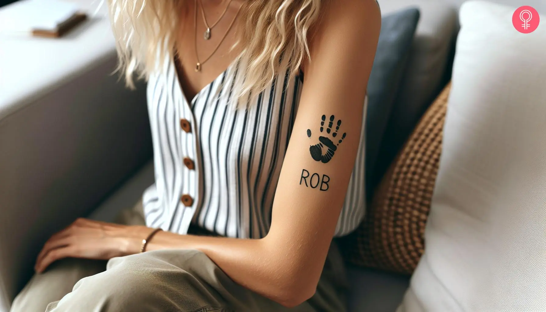 Handprint Tattoo With Name