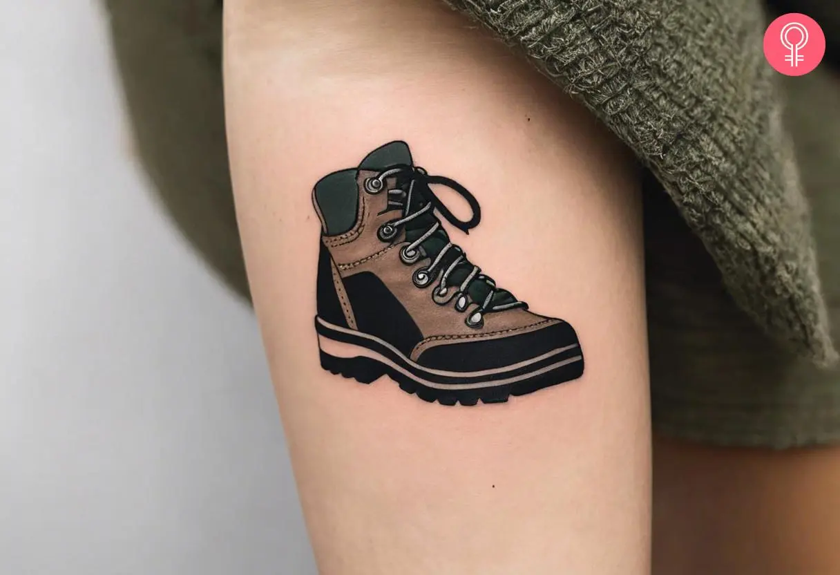 Hiking boot tattoo