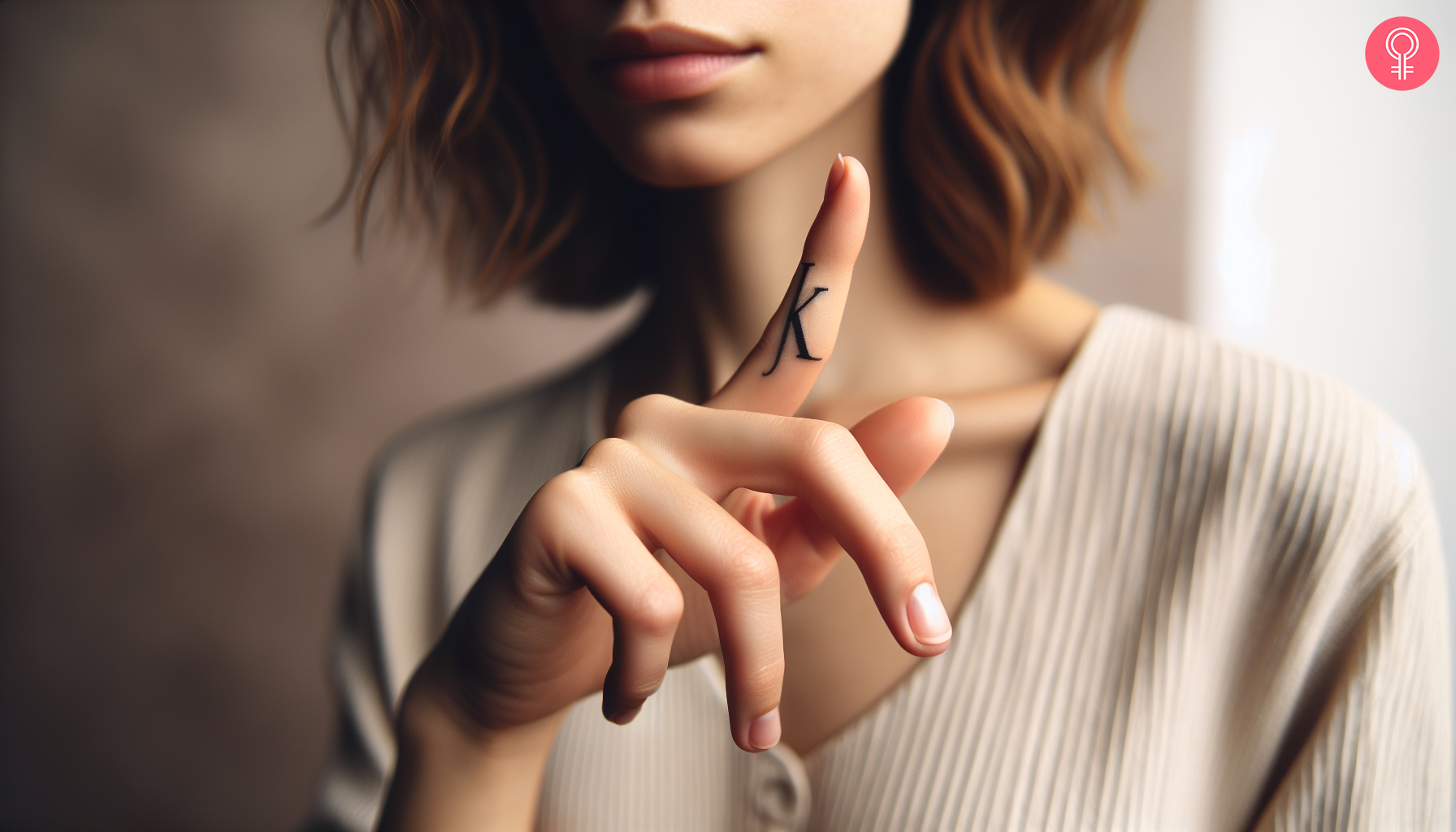 K-letter tattoo on the finger