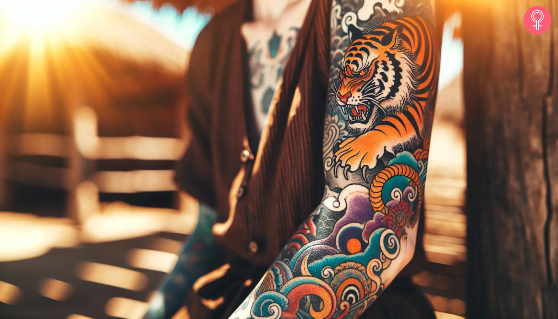 Korean heritage tattoo on the arm of a woman