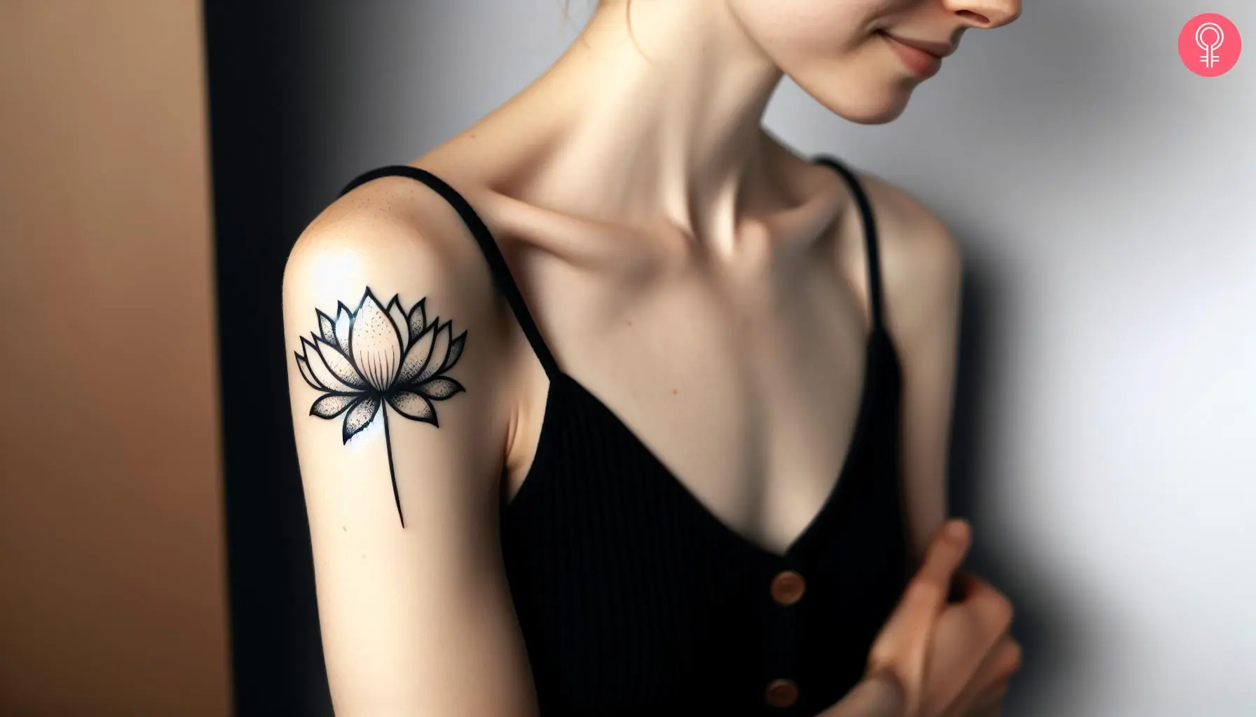 Lotus tattoo on the upper arm