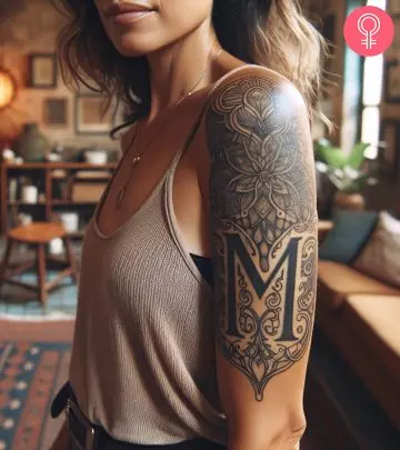 A woman with a crusader cross tattoo on her arm