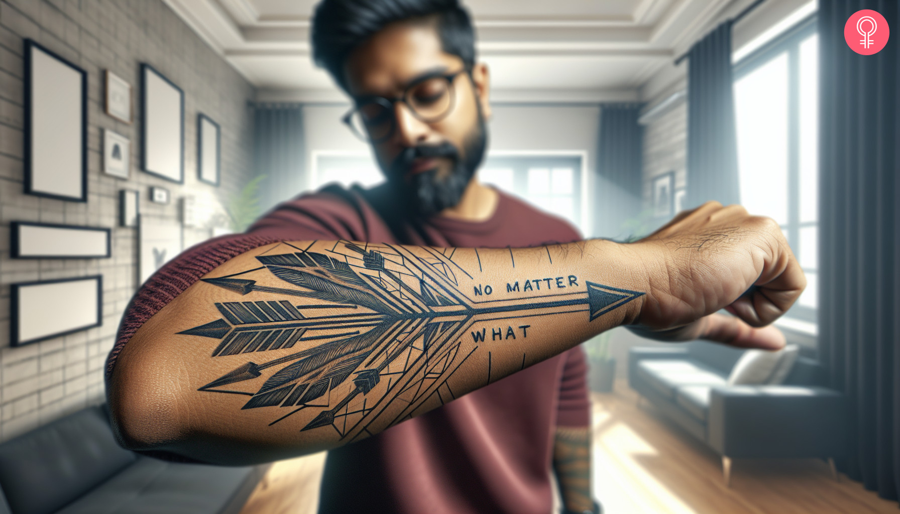 Man with a ‘no matter what’ forearm tattoo
