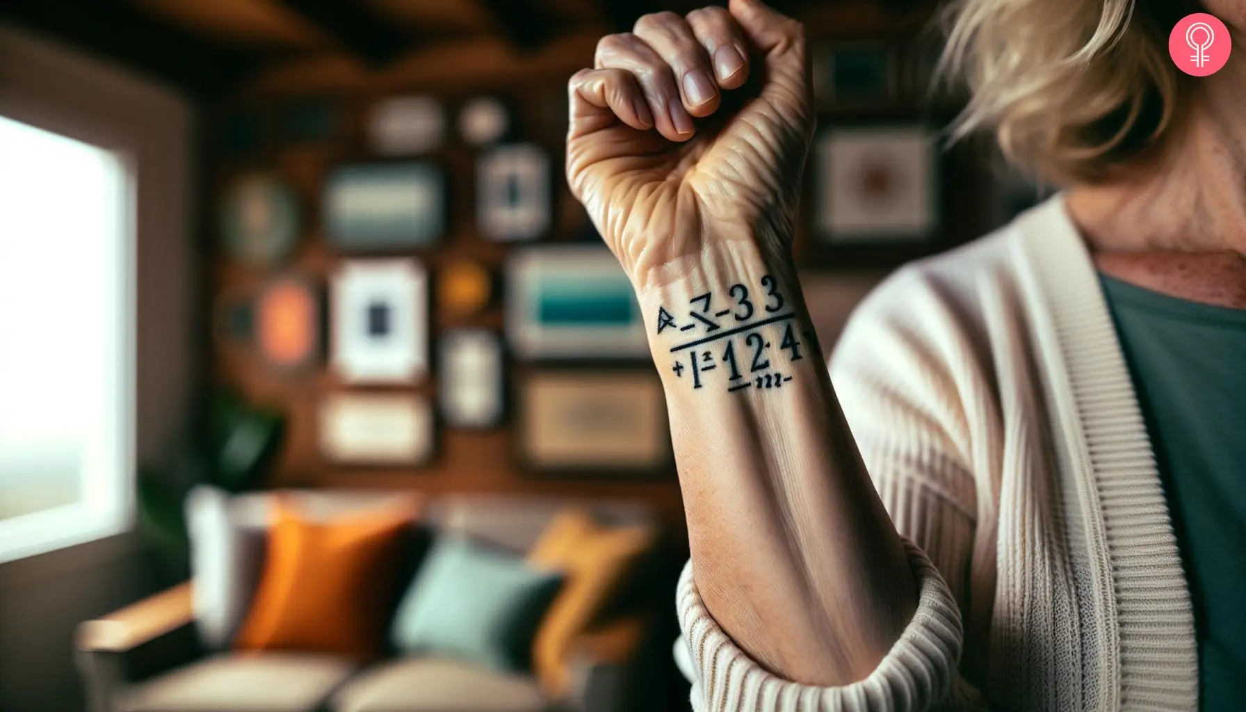 Math equation tattoo on the wrist