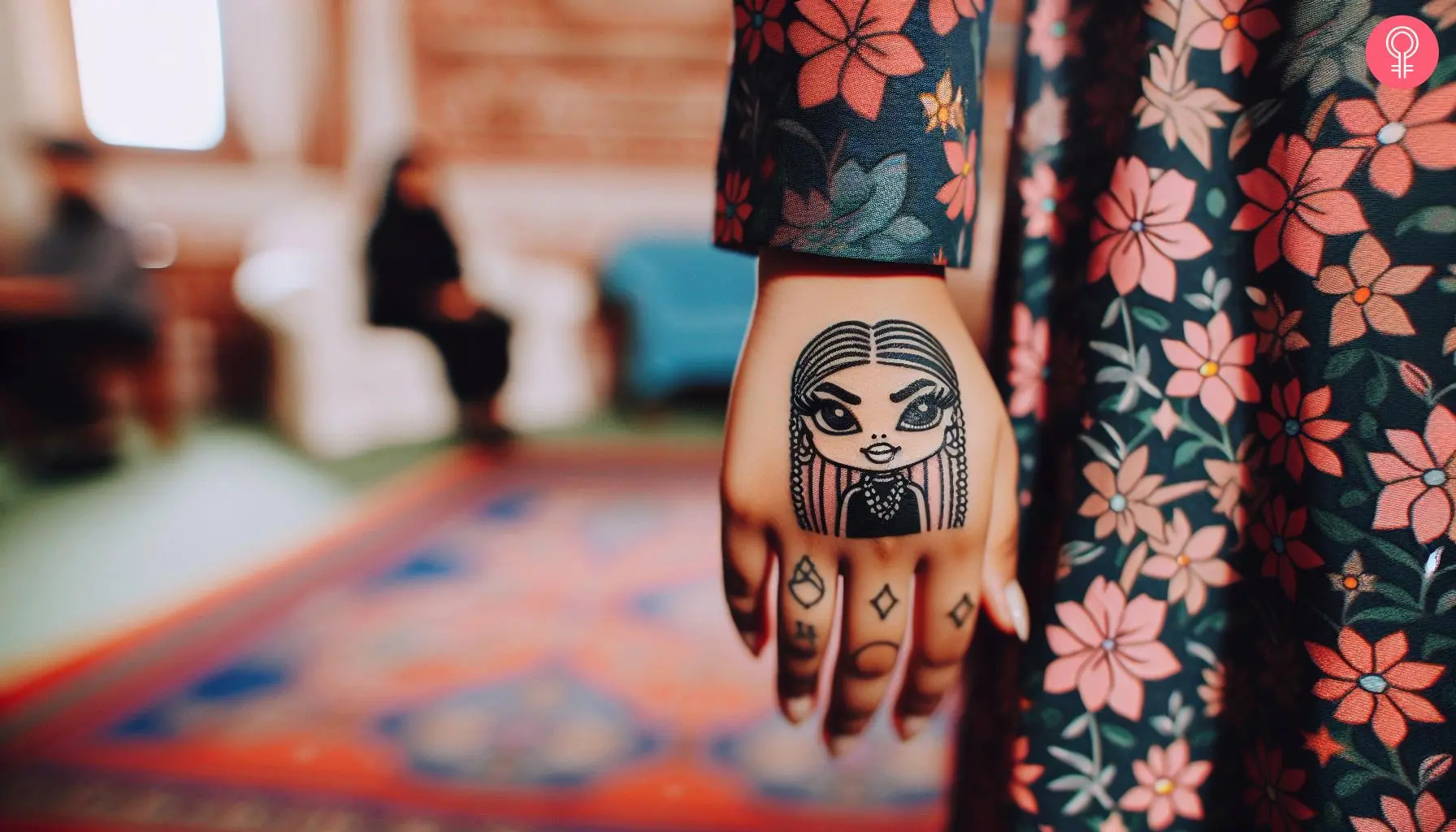 Meygan Bratz minimalist tattoo on the back of the hand