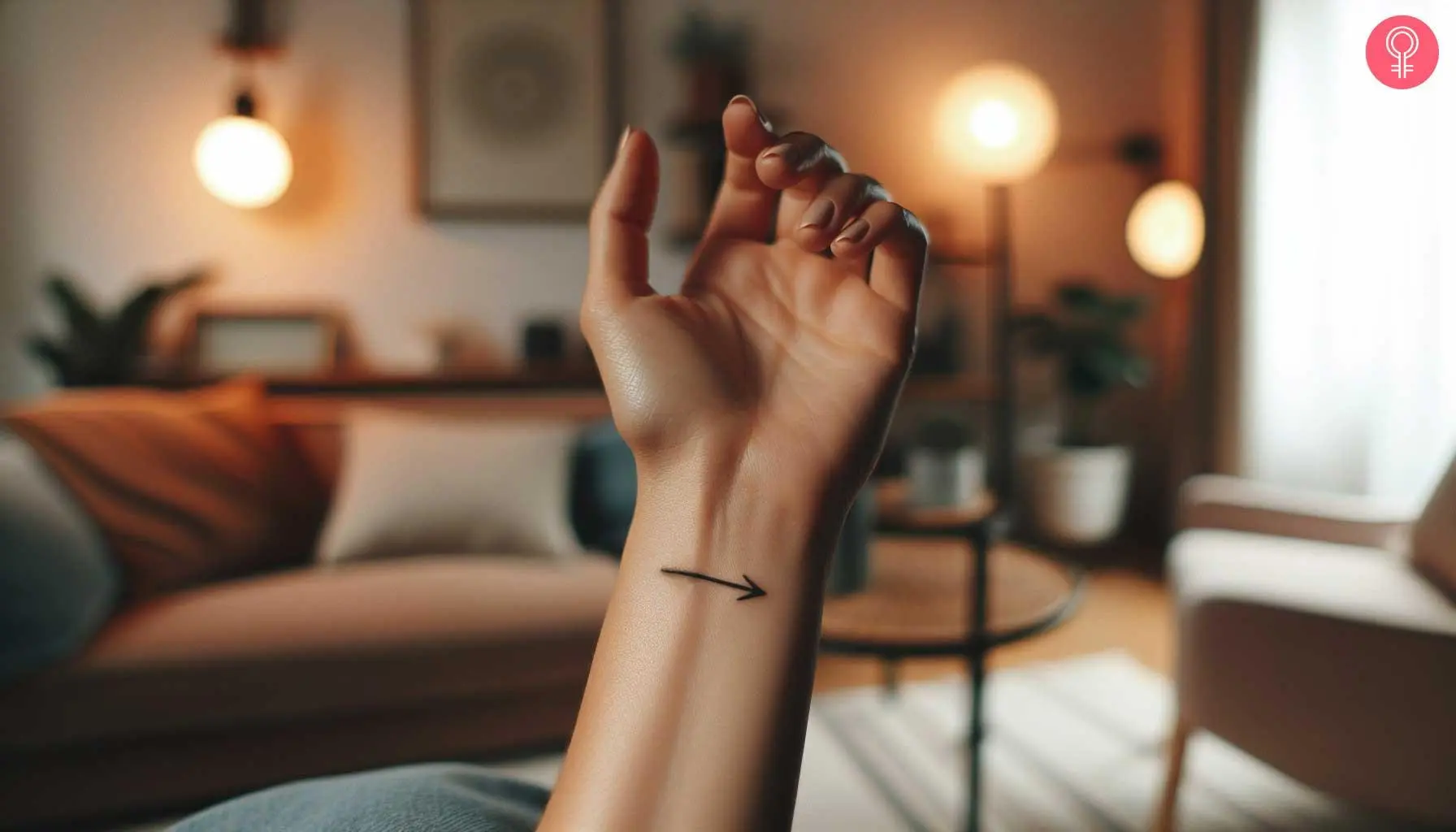 A minimalist Camino tattoo on a woman’s wrist