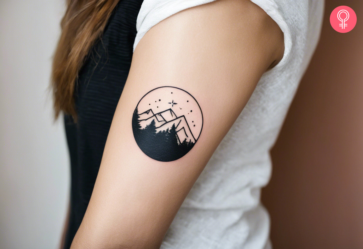 Minimalist hiking tattoo