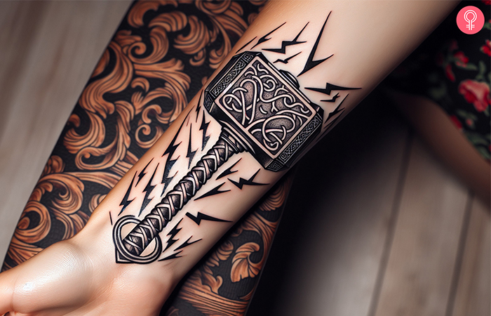 Mjolnir Lightning Tattoo