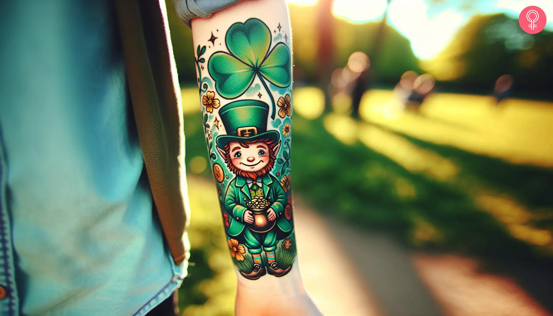 Neo-traditional Leprechaun Tattoo