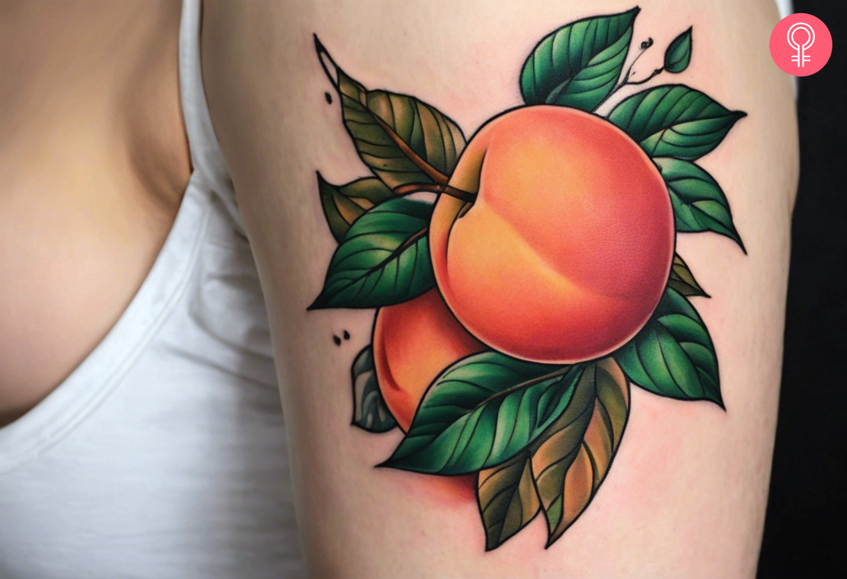 8 Stunning Peach Tattoos  Sweet   Symbolic Designs With A Fruity Flair - 71