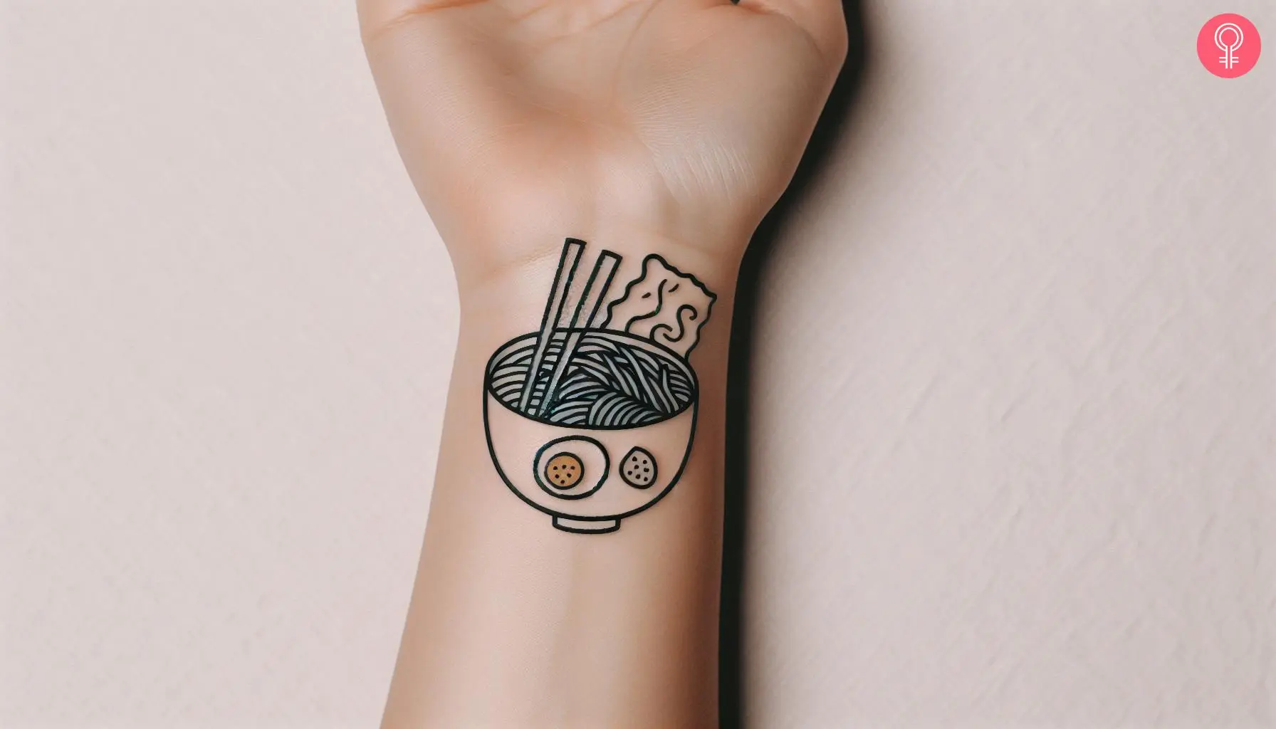 Noodle tattoo on the wrist