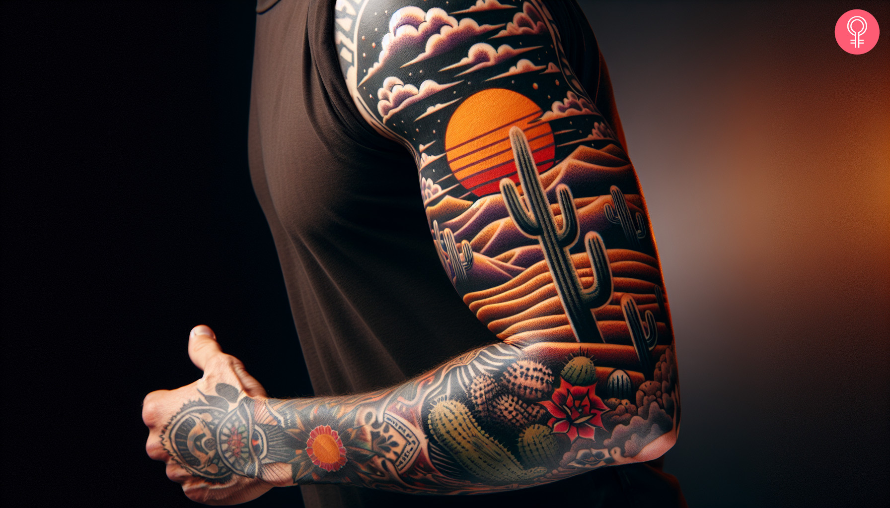 Outdoor tattoo on the forearm of a man