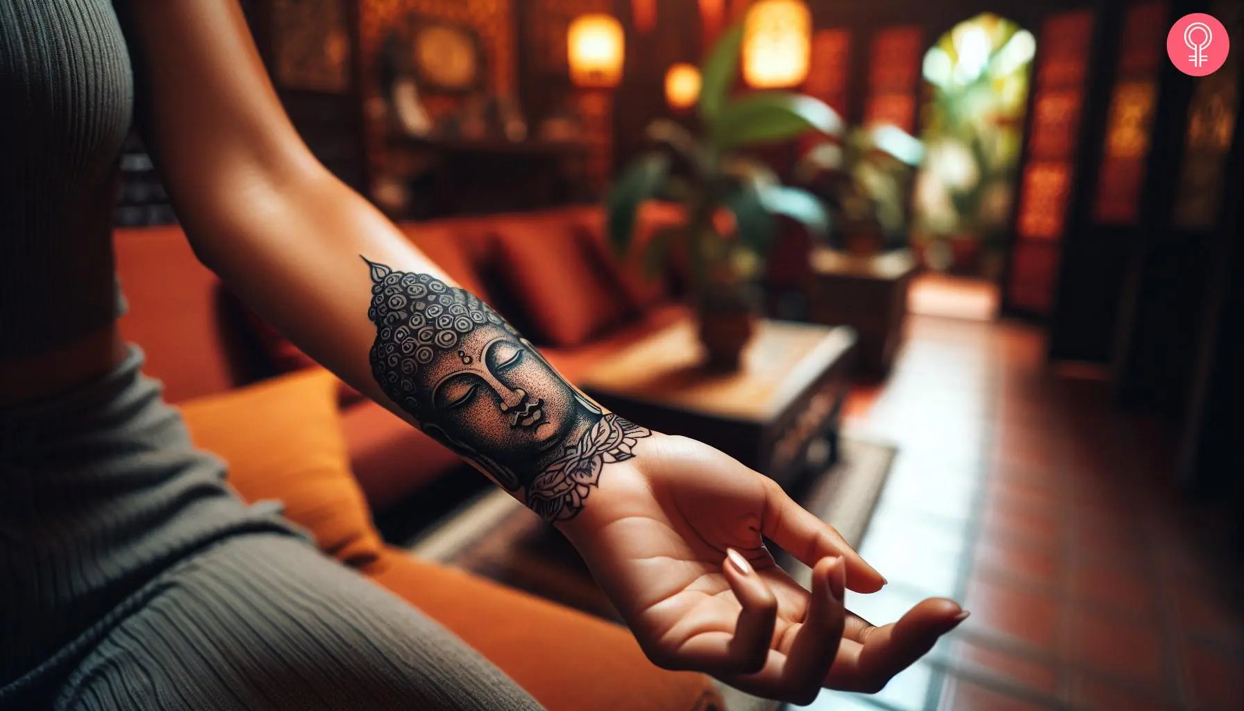 Philosophy tattoo on the wrist of a woman