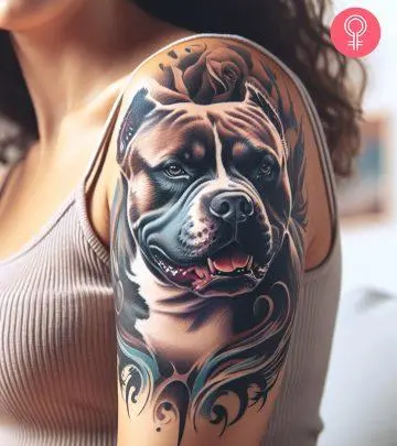 Etch a pitbull tattoo on your skin to celebrate your physical strength and fierce persona.