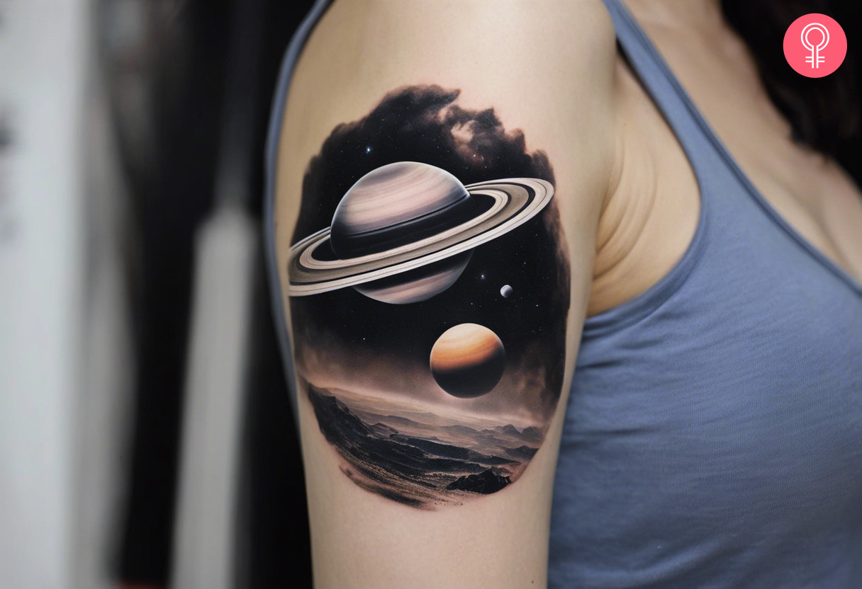 8 Stunning Saturn Tattoo Designs For Cosmic Enthusiasts - 14