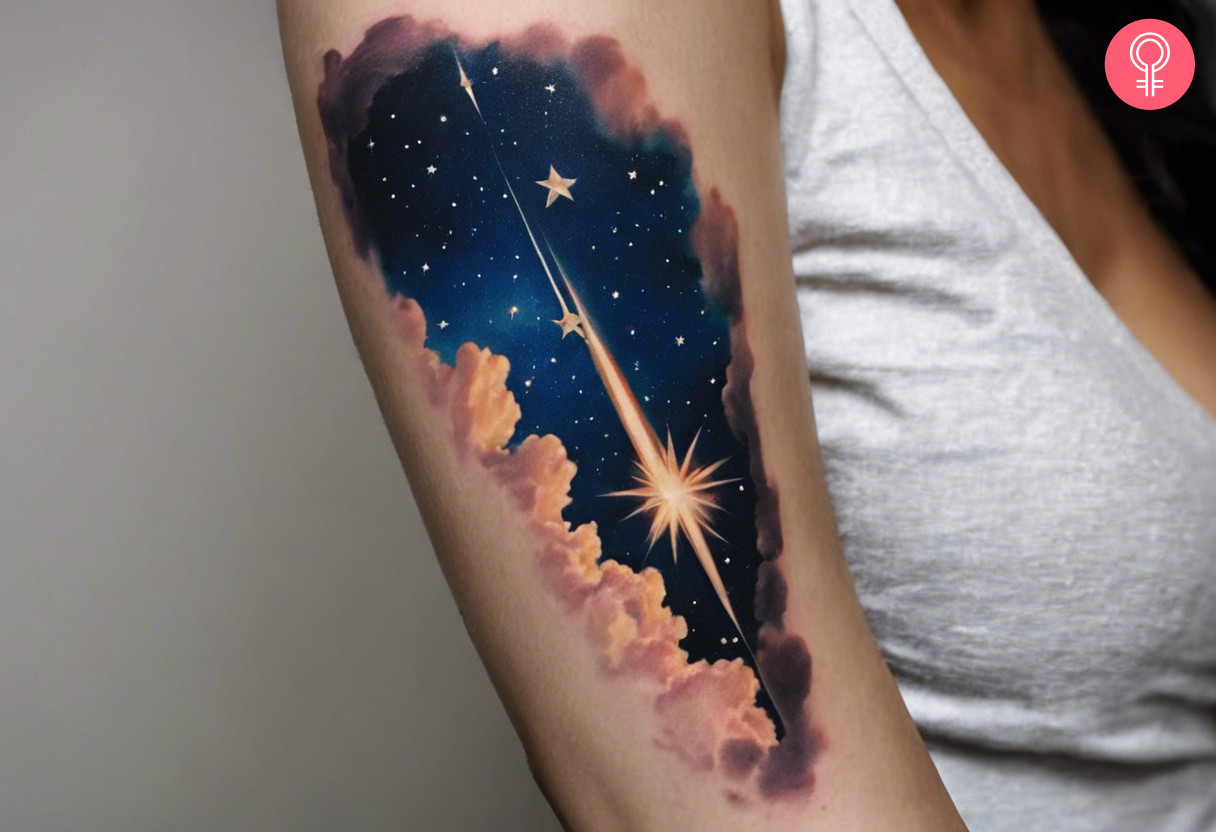 8 Shining Shooting Star Tattoo Ideas To Explore