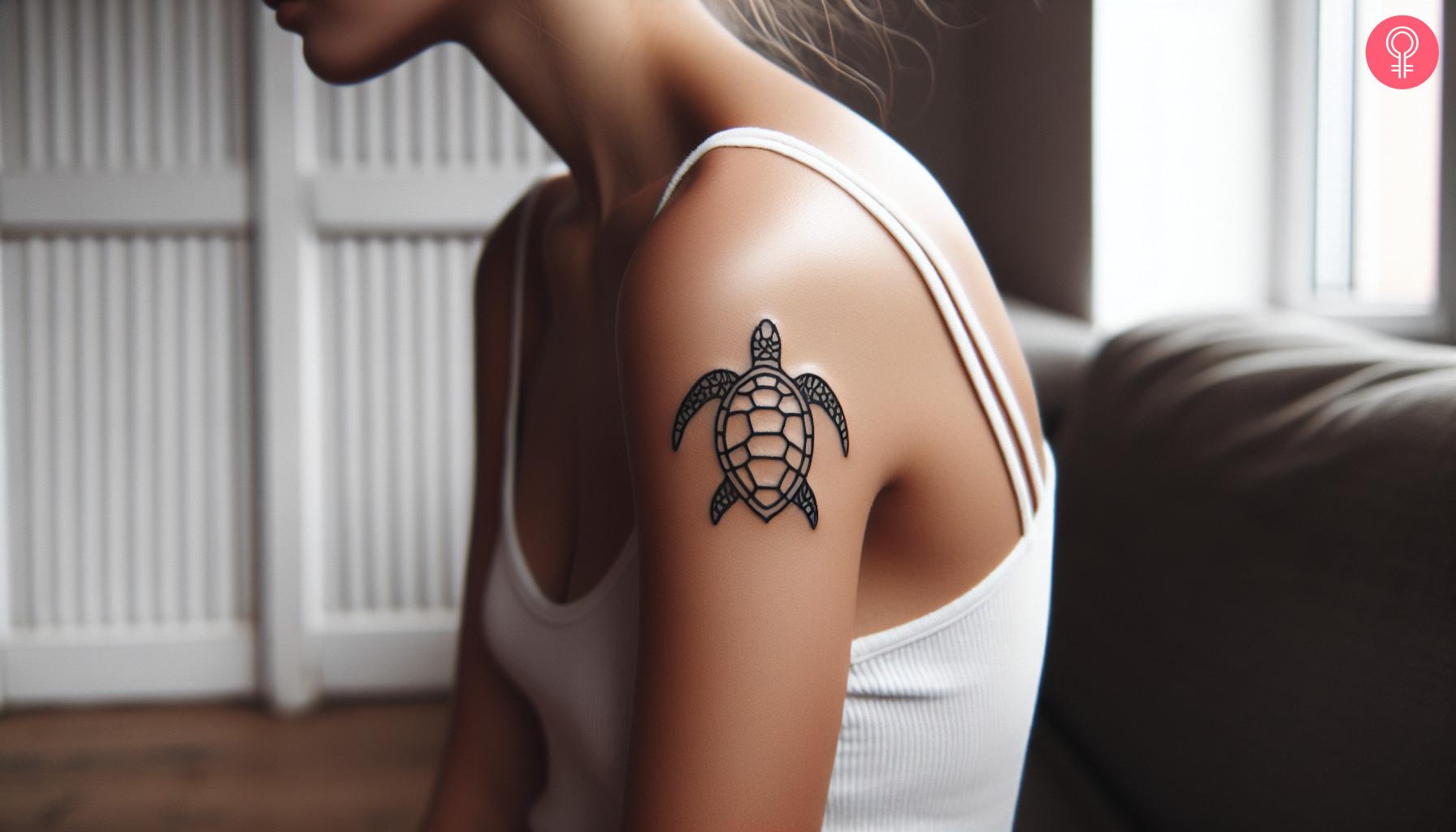 Simple Hawaiian Turtle Tattoo