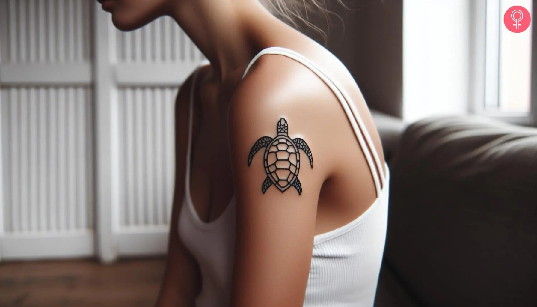 Simple Outline Hawaiian Turtle Tattoo