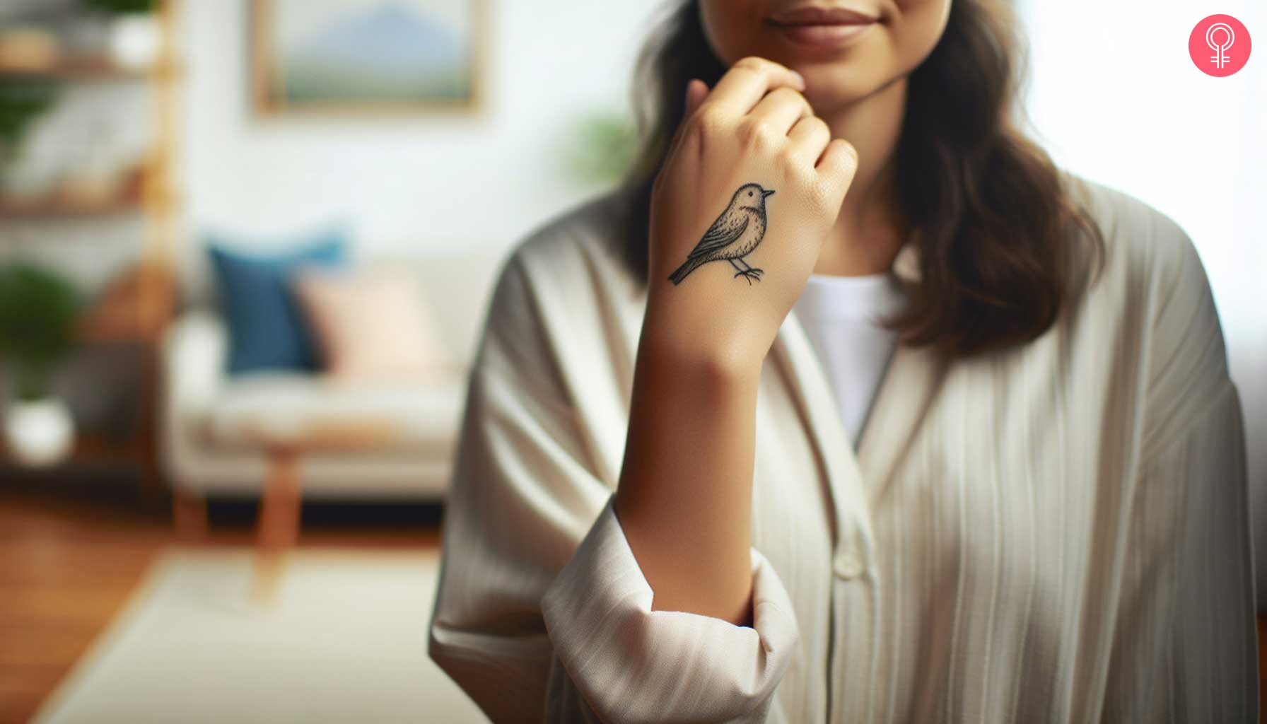 Small bird tattoo on the hand