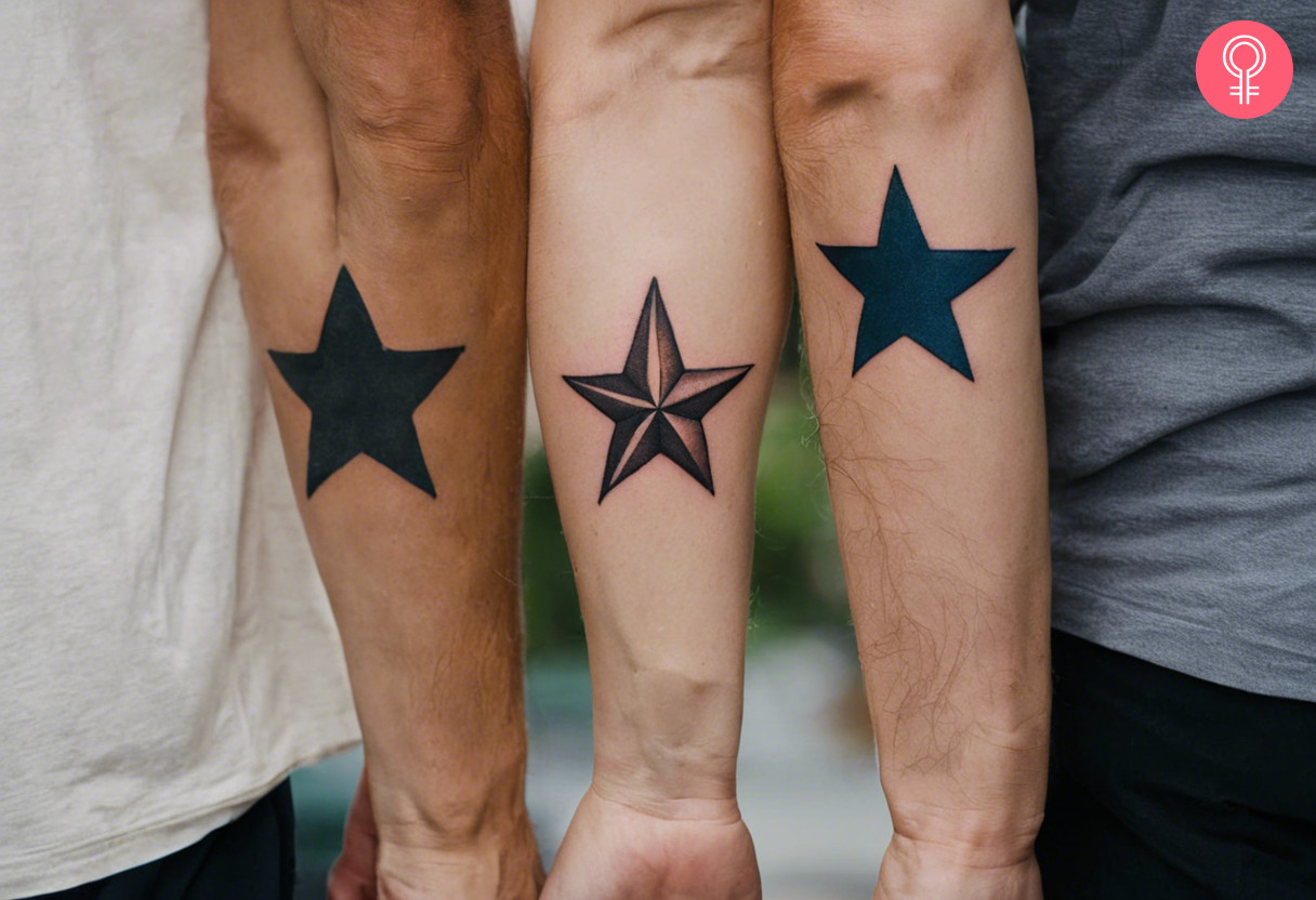 Stars tattoo for two brothers and one sister