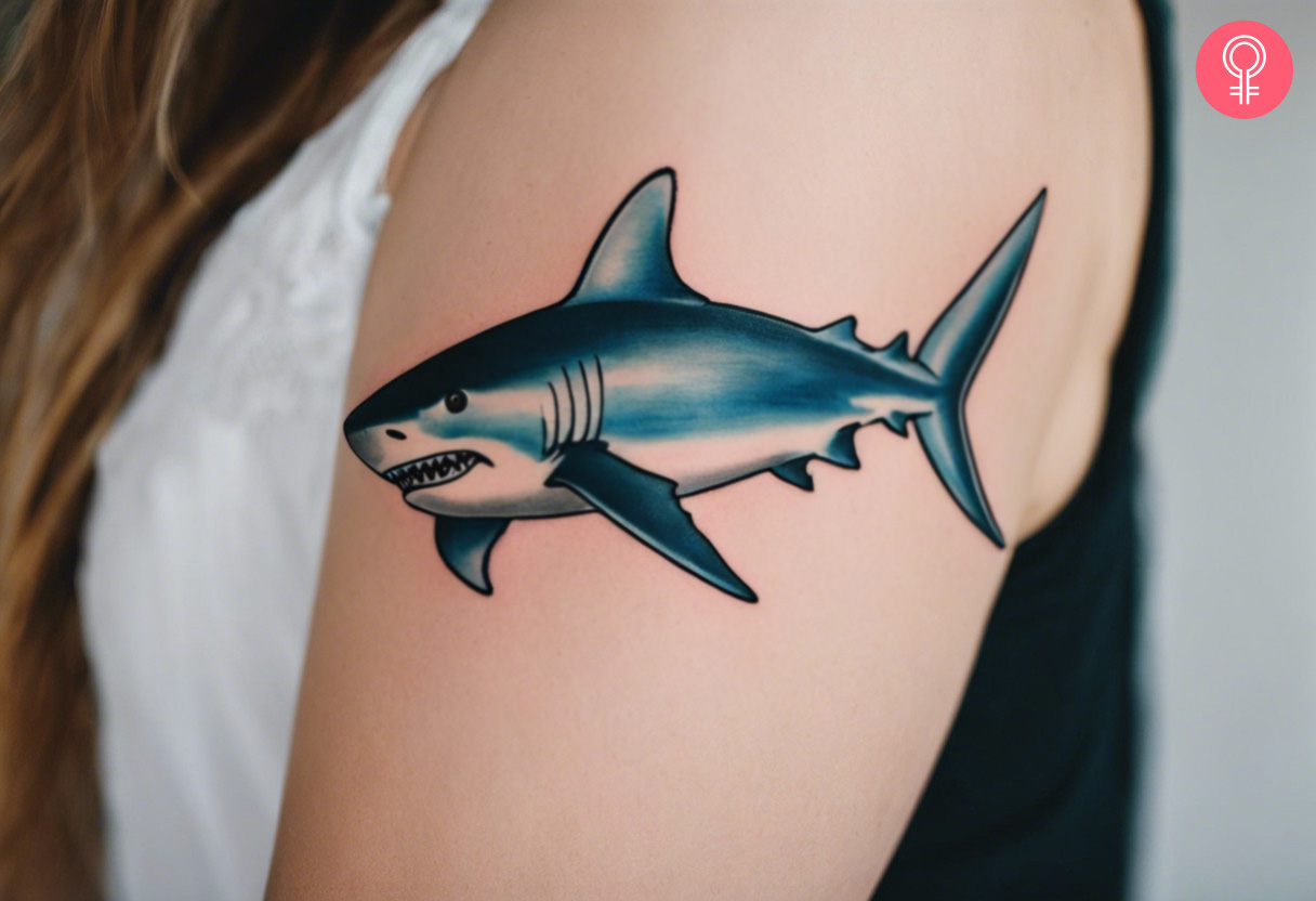 Tiger shark drawing tattoo