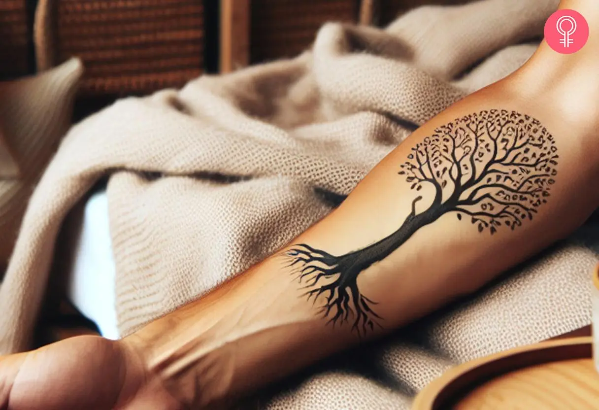 Tree Of Wisdom tattoo on the forearm