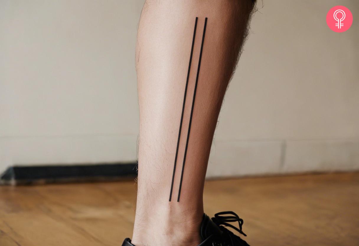 8 Captivating Two Line Tattoo Ideas For Balanced Beauty - 50