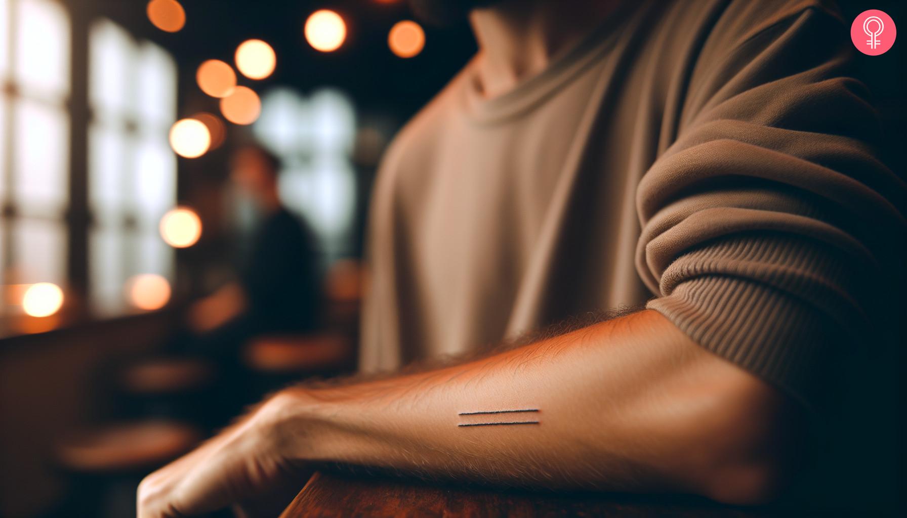 8 Captivating Two Line Tattoo Ideas For Balanced Beauty - 90