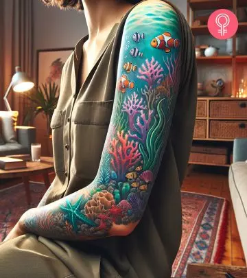 Underwater tattoo on the sleeve