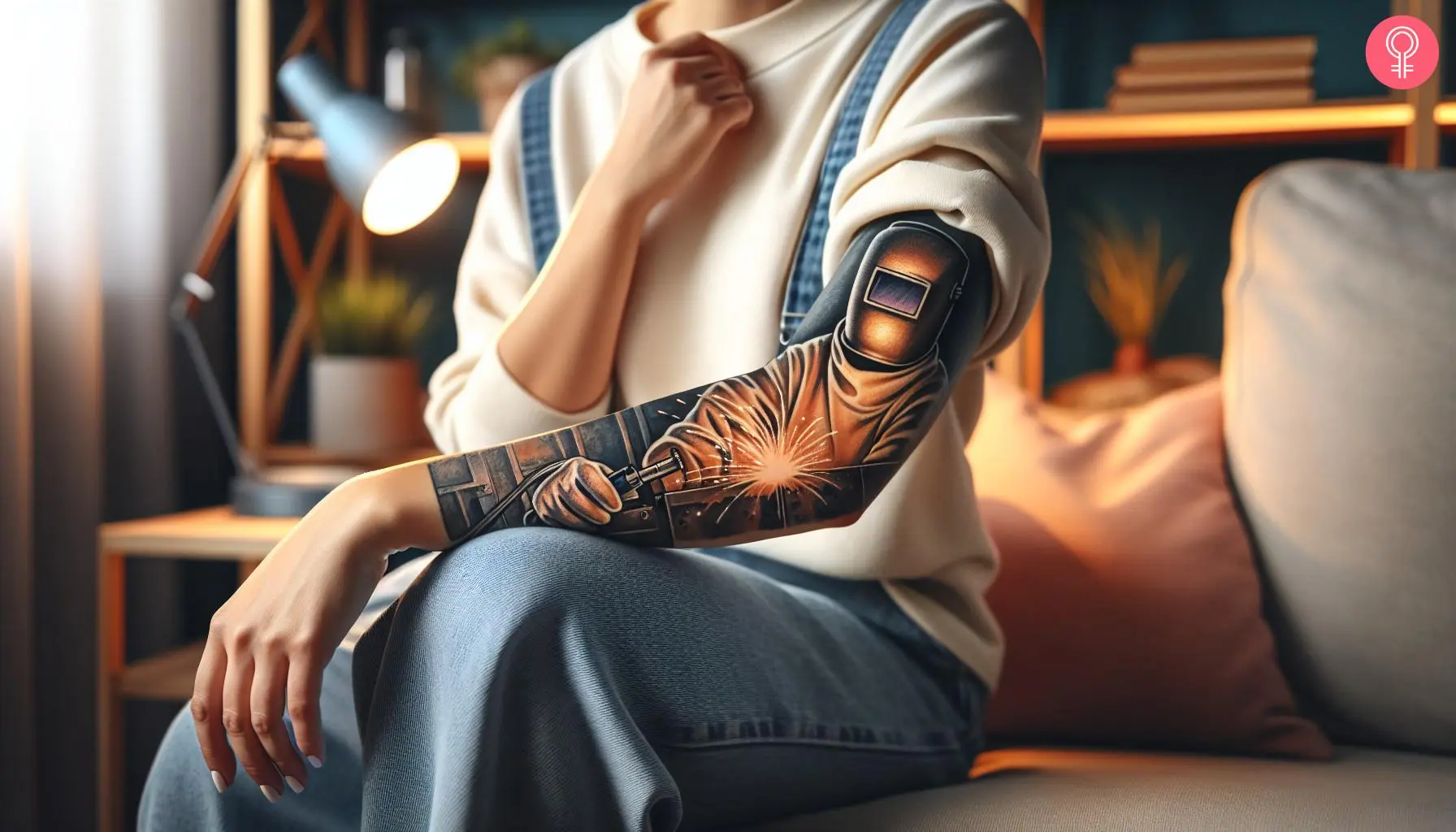 Welding tattoo on the sleeve