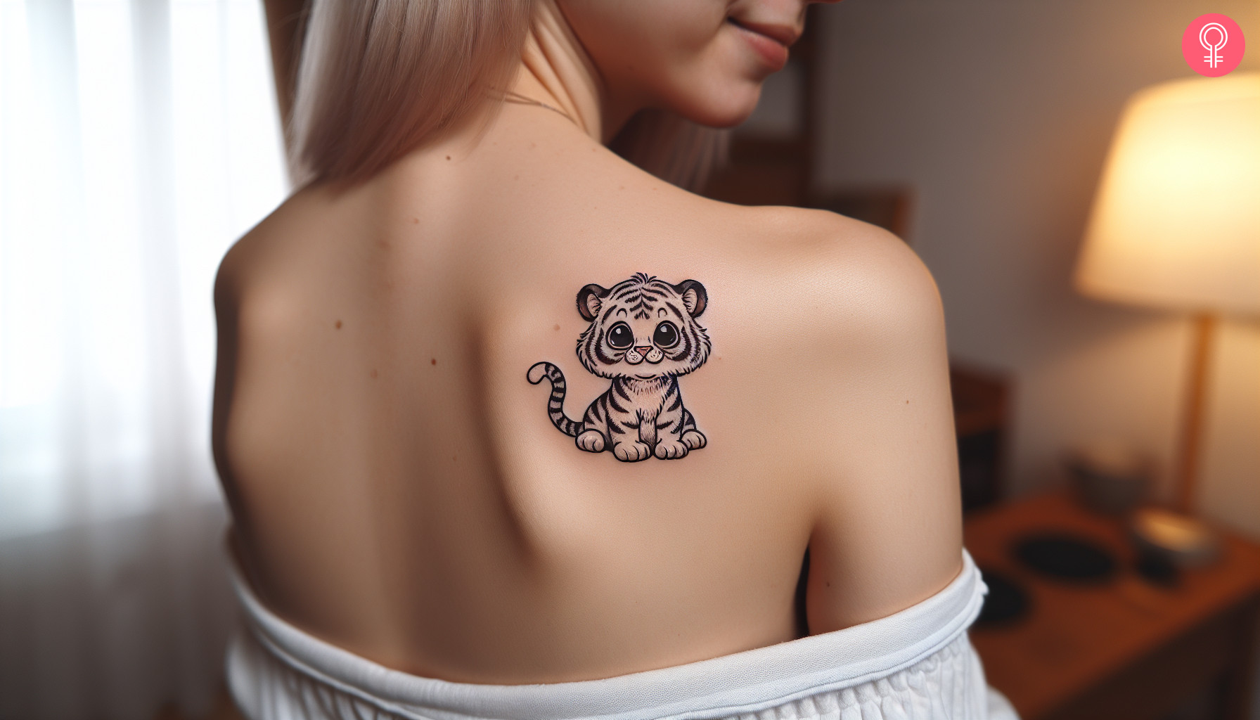 A white tiger tattoo for girls