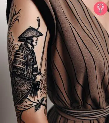 Woman with Ronin tattoo on her arm