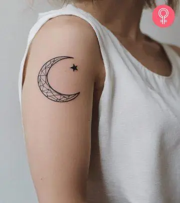 A woman with an universe tattoo