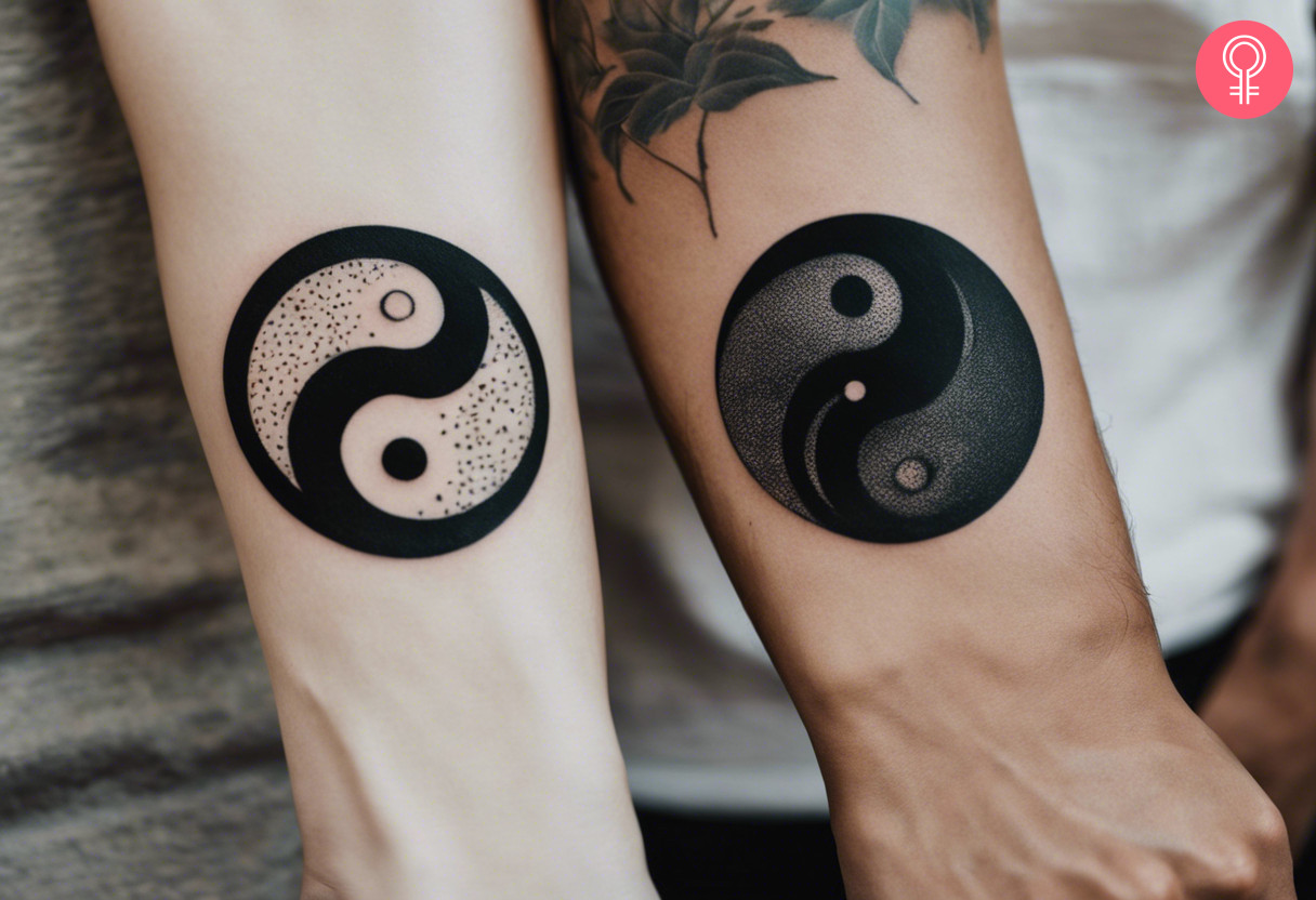 Yin and Yang Matching brother sister tattoo