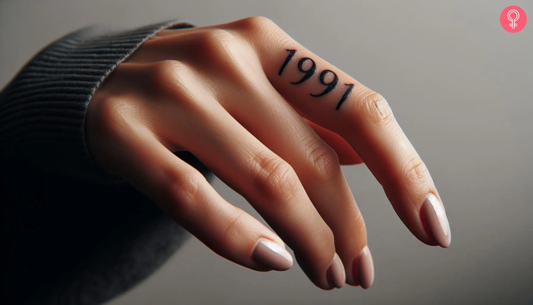 Woman with 1991 finger tattoo