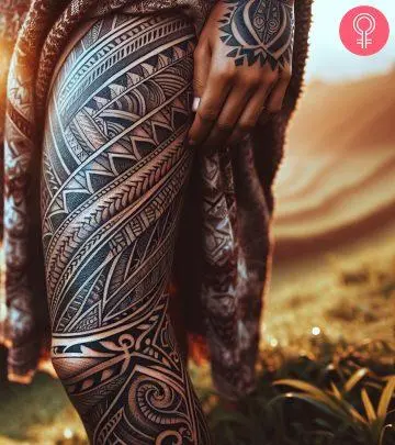 Polynesian tattoo on the forearm