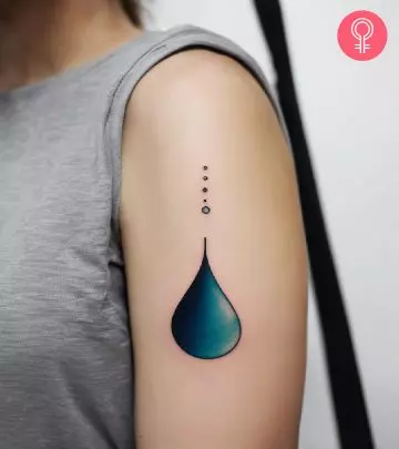 Show your pure intentions and enduring spirit with a simple and elegant water drop tattoo.