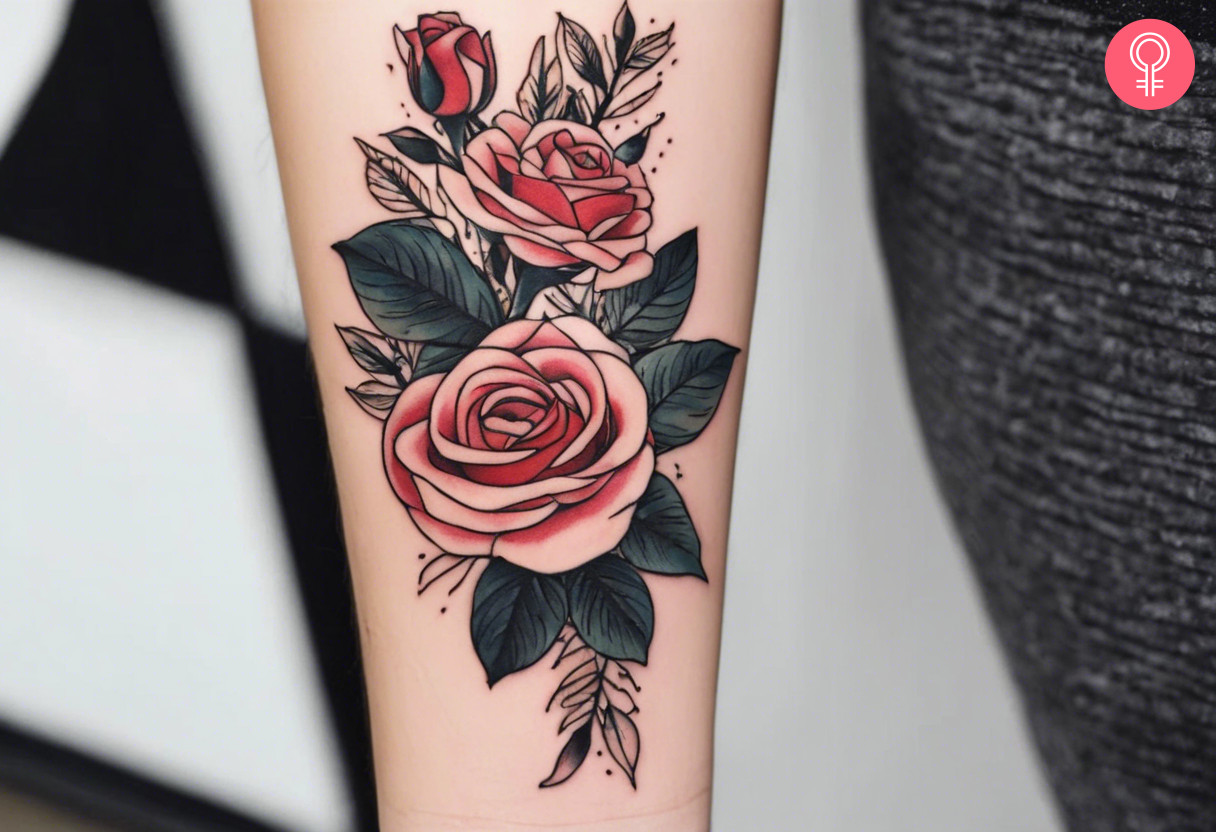 A bunch of rose tattoo