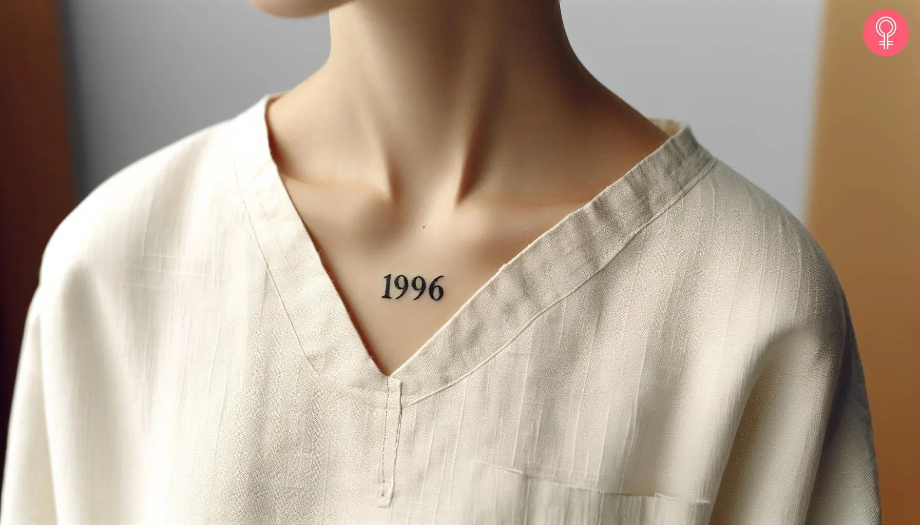 A minimalist 1996 tattoo inked on the chest