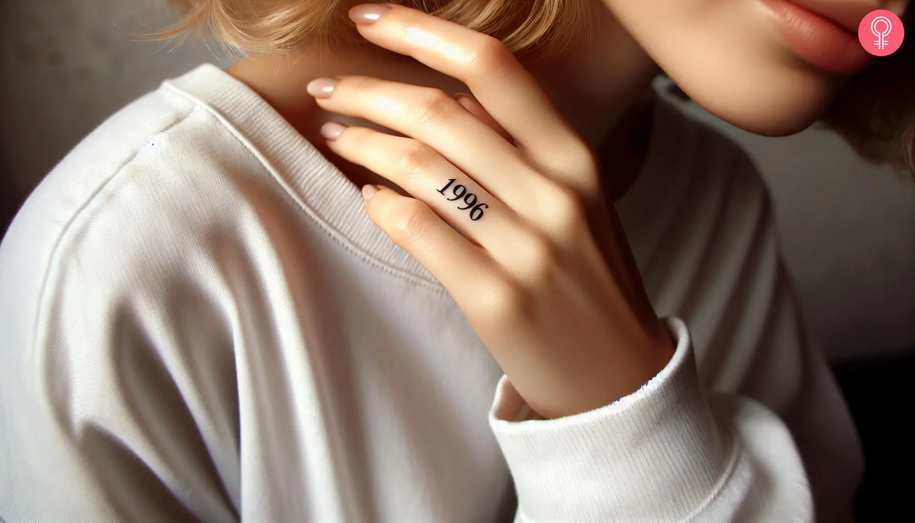 A minimalist 1996 tattoo inked on the ring finger