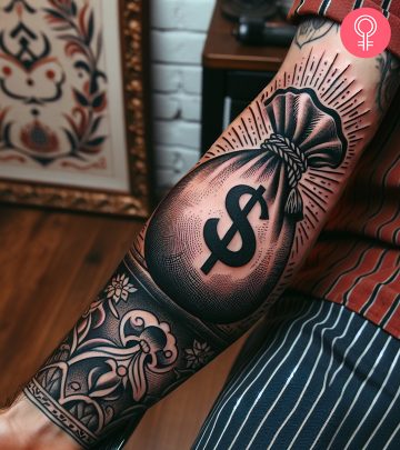 Polynesian tattoo on the forearm