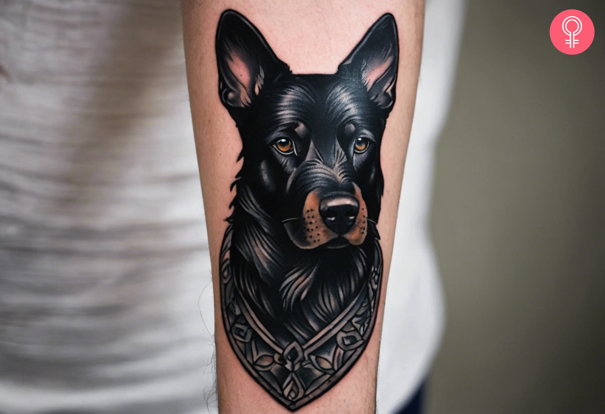 8 Playful Black Dog Tattoo Designs With Meanings