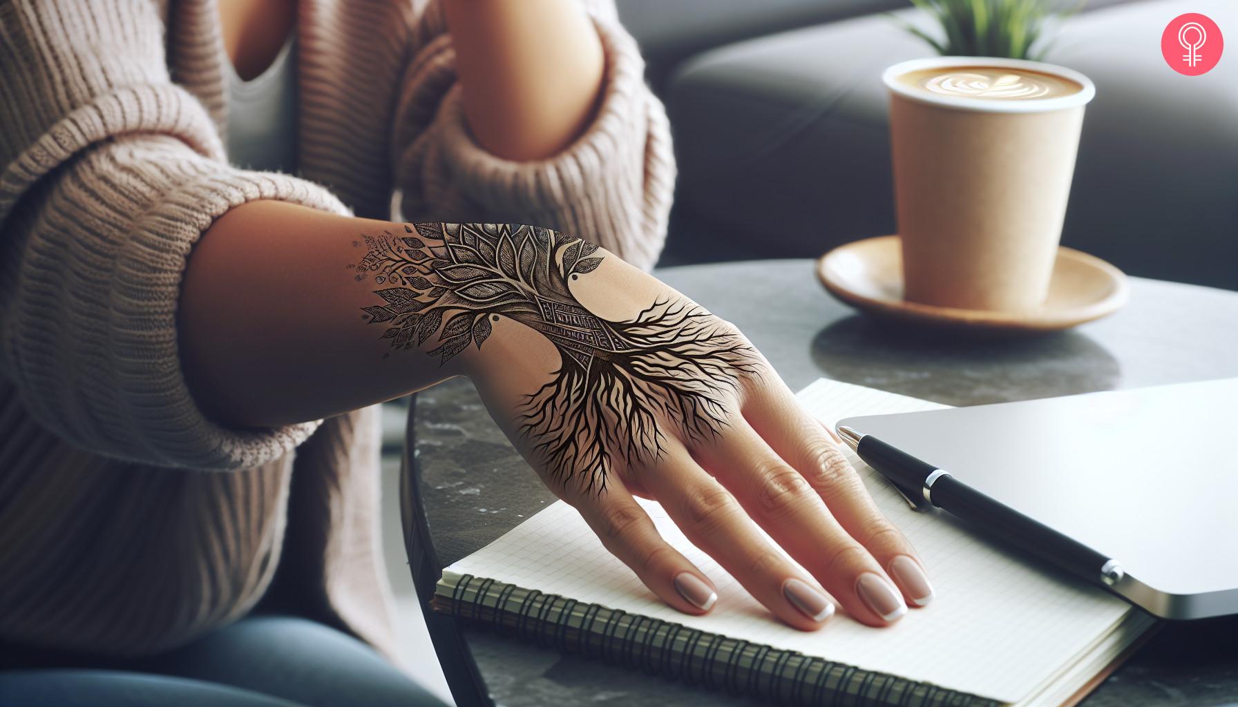 Intricate Root Tattoo Designs On Hand Tattoos Meaning And Style Guide