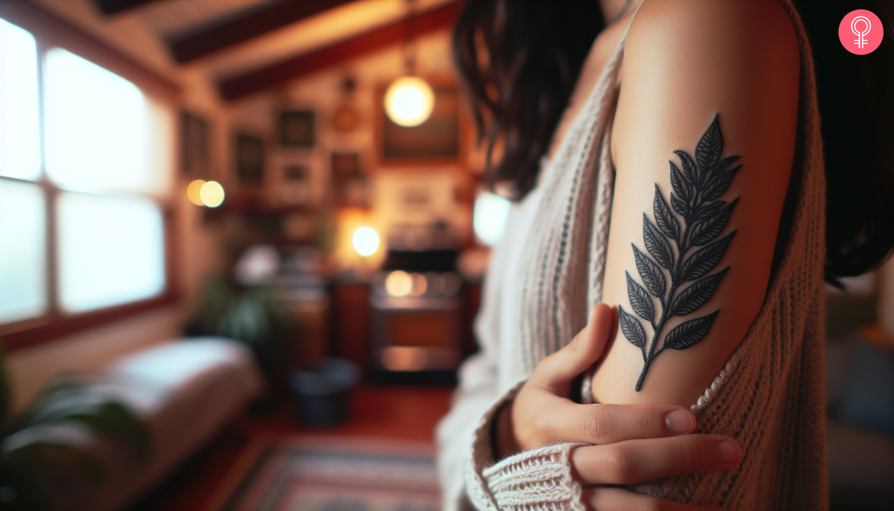 A woman with a black sage tattoo on her arm