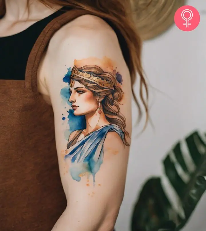 Aphrodite tattoo on the arm